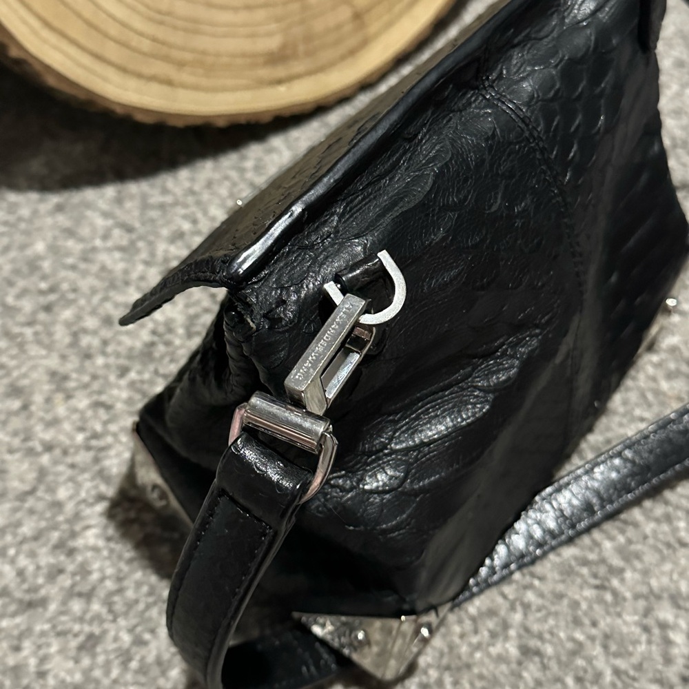 Alexander Wang Marion Python Embossed Black Silve… - image 4